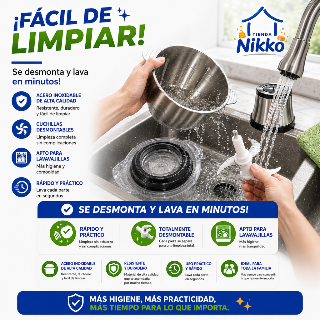 TURBOCHEF PRO™ – Molino Picador Eléctrico 2 Litros